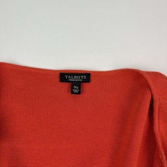 Talbots Ponte Knit Blazer Jacket 1XP Orange Open Front Preppy Academia Casual - Picture 4 of 9